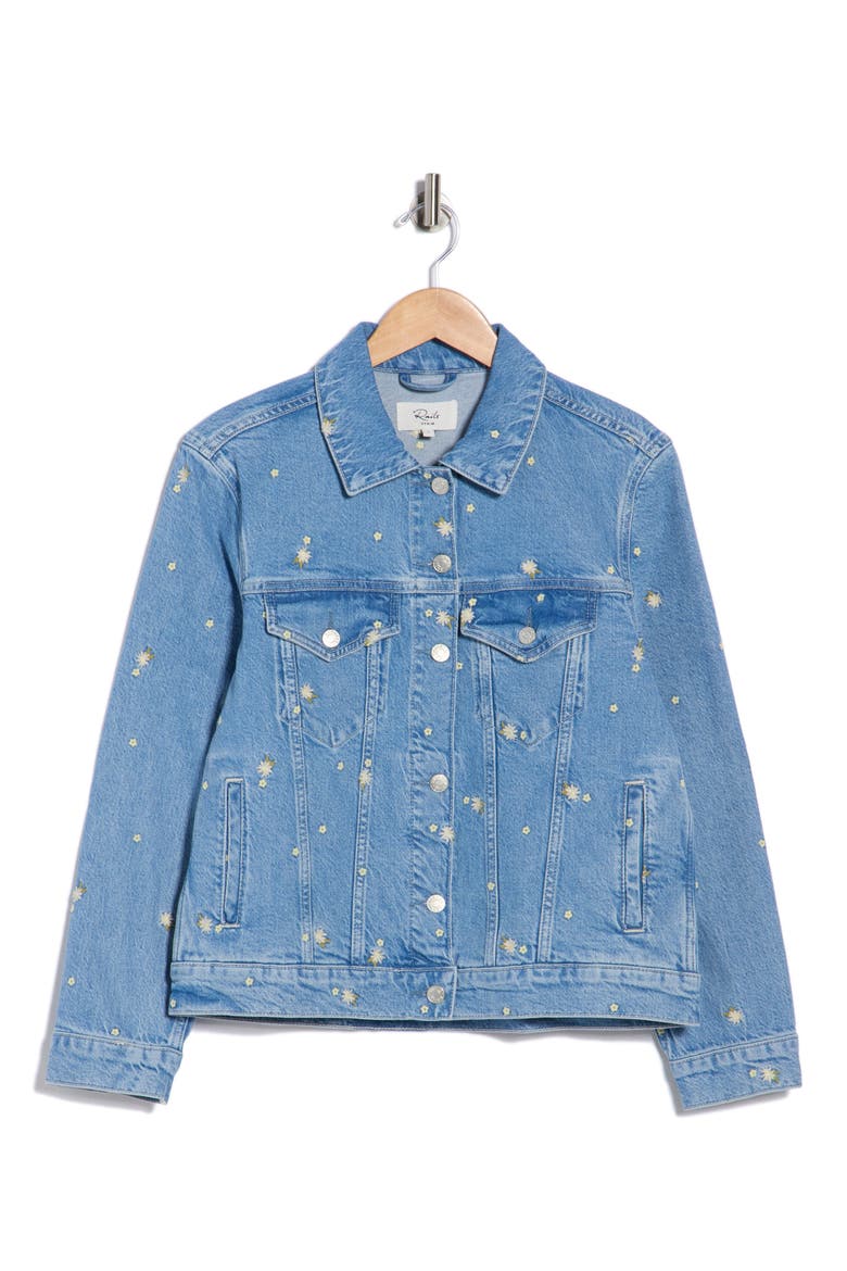 Mulholland Denim Jacket, Alternate, color, INDIGO FLORAL