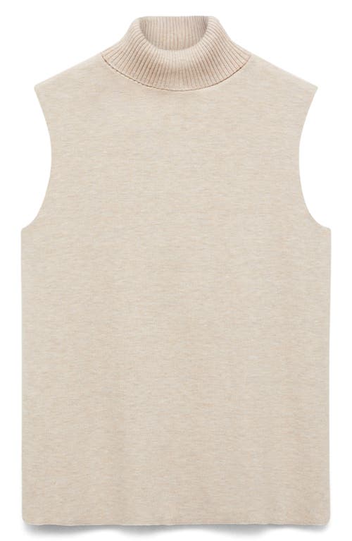Mango Sleeveless Turtleneck Sweater In Neutral