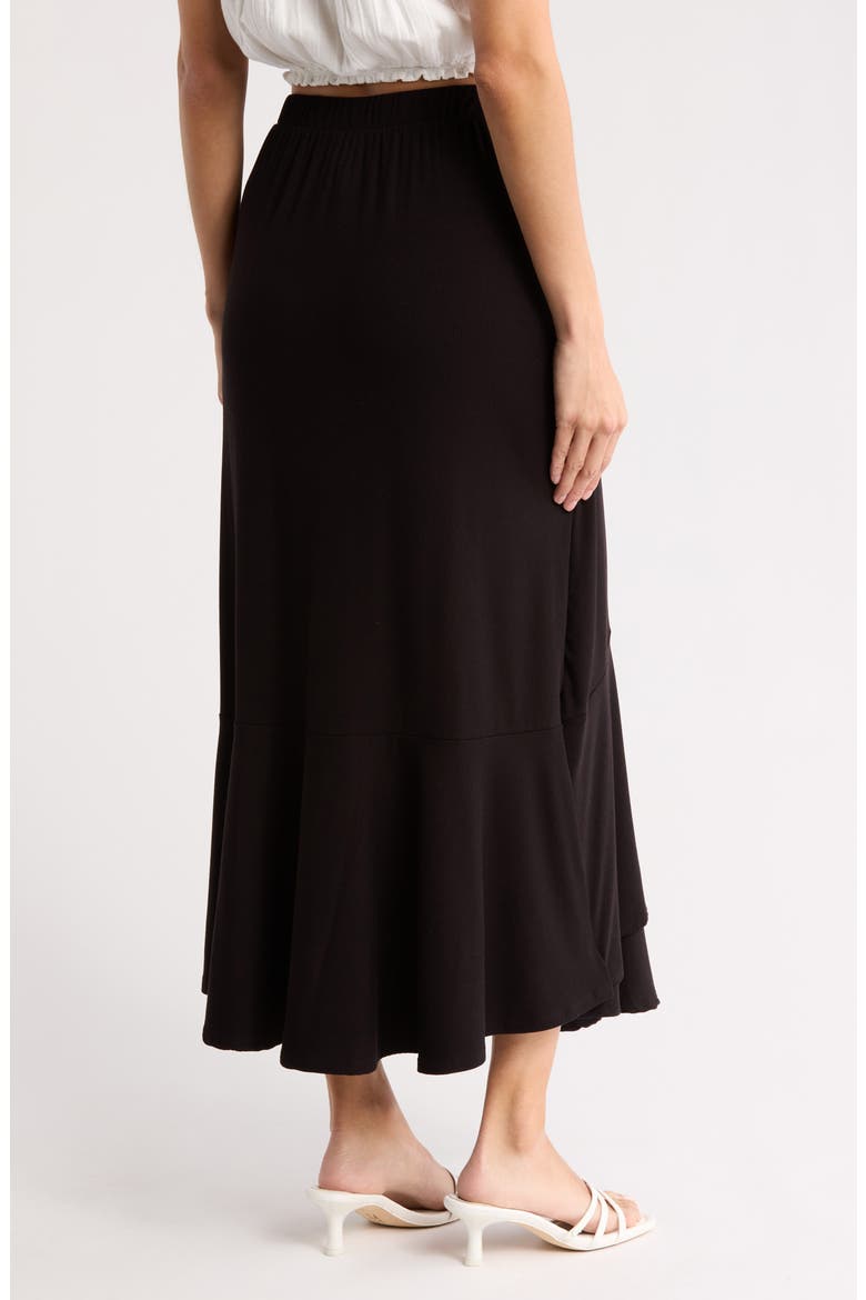 Wrap Midi Skirt, Alternate, color, BLACK
