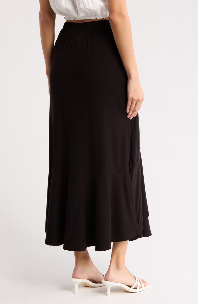GO COUTURE Wrap Midi Skirt, Alternate, color, Black
