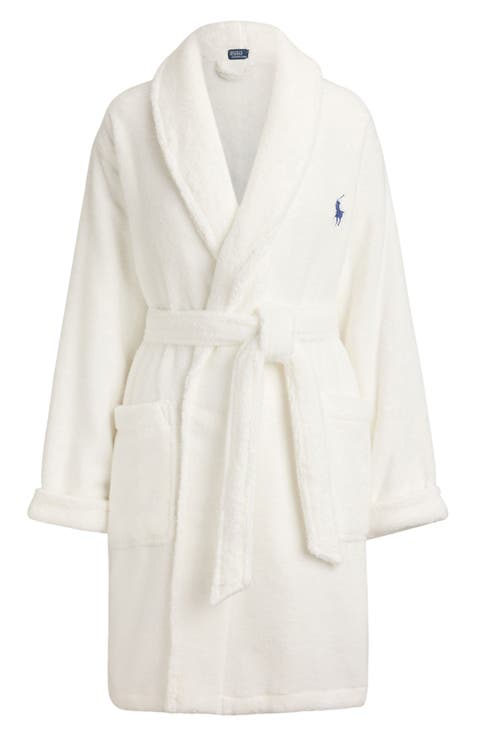 Bear Embroidered Terry Cloth Robe