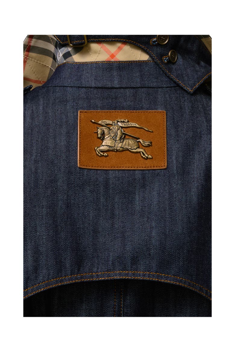 Short Denim Trench Coat, Alternate, color, Dark indigo
