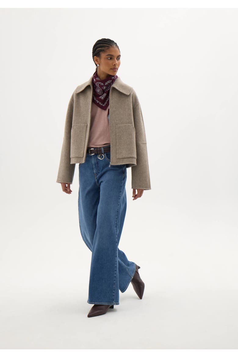 Nerise Double Faced Zip Jacket, Alternate, color, Oatmeal Marl