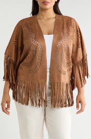 Forgotten Grace Faux Suede Fringe Topper