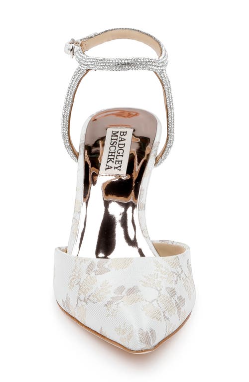 Badgley Mischka Collection Kamilah Ankle Strap Pump In Ivory Jacquard