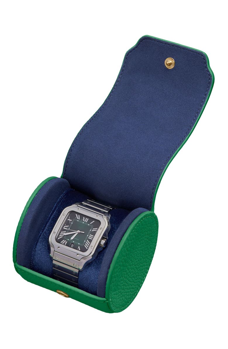 MAISON de SABRÉ Leather Watch Roll, Alternate, color, Emerald Green