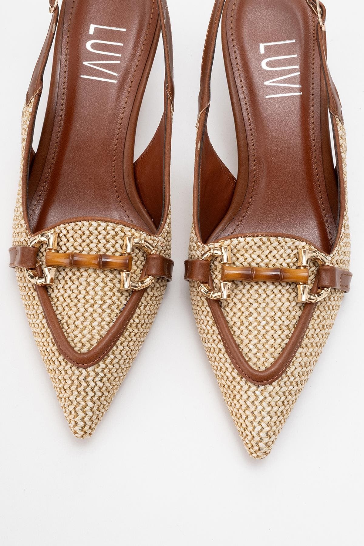 Prologue Shoes Osca Pointed Toe Buckled Slingback Pump, Alternate, color, Cognac