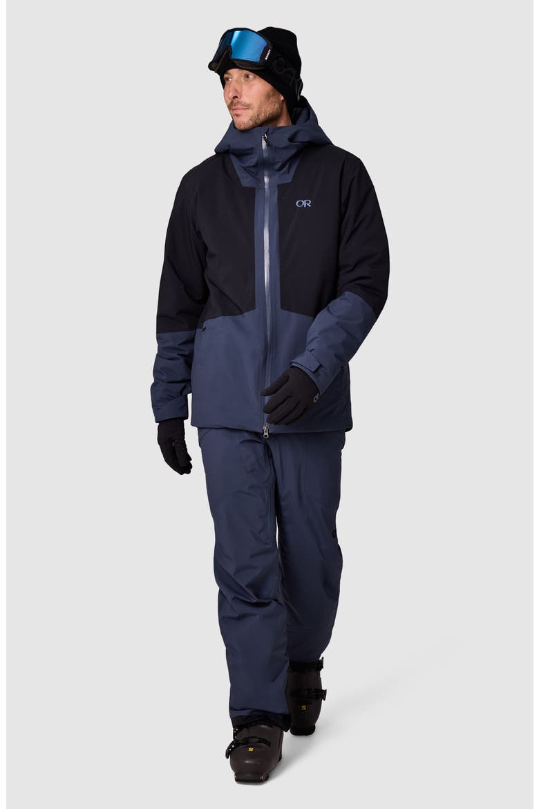 Snowcrew Waterproof Hooded Ski Jacket, Alternate, color, ATLANTIC/ BLACK
