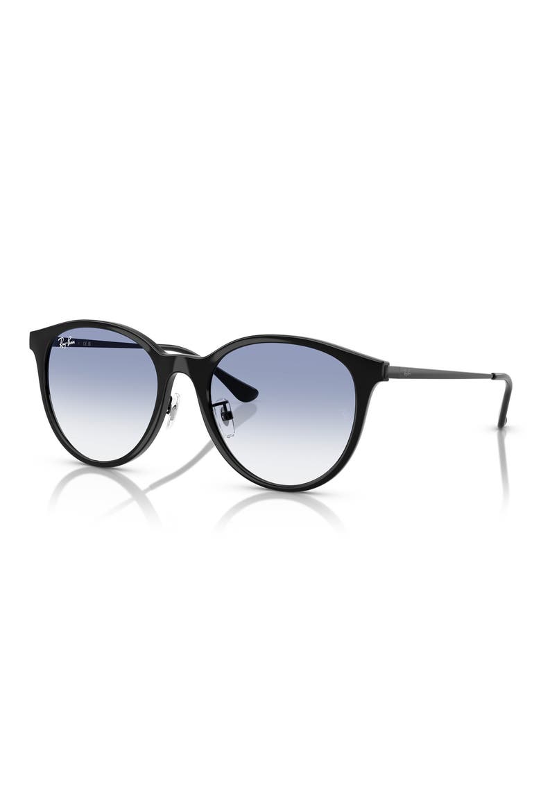 55mm Gradient Round Sunglasses, Alternate, color, BLACK