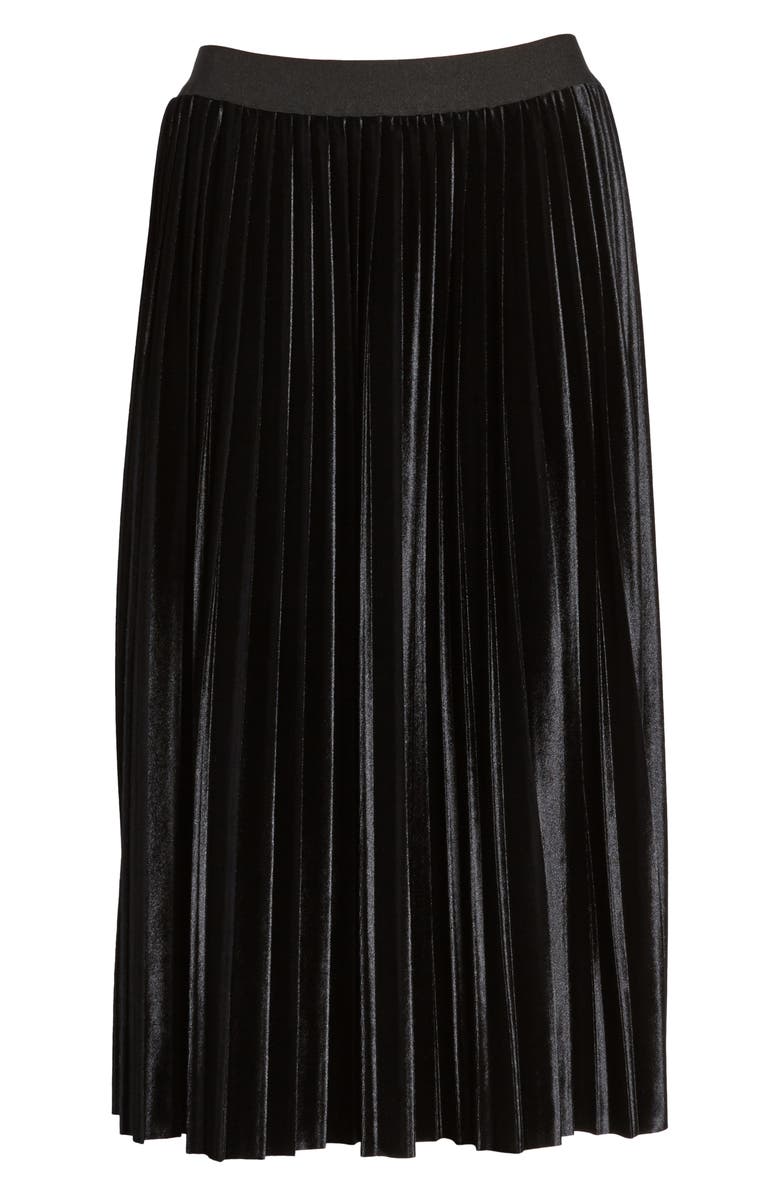Halogen<sup>®</sup> Velvet Pleated Midi Skirt, Alternate, color,