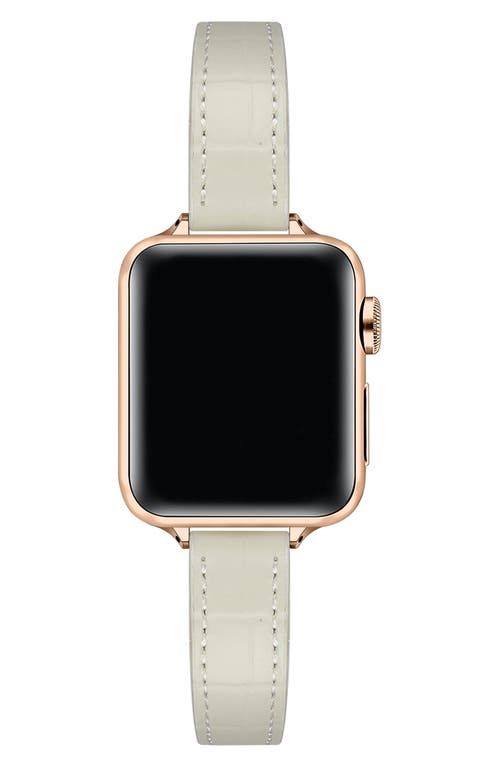 The Posh Tech Carmen Skinny Croc Embossed Leather Apple Watch® Watchband In Neutral