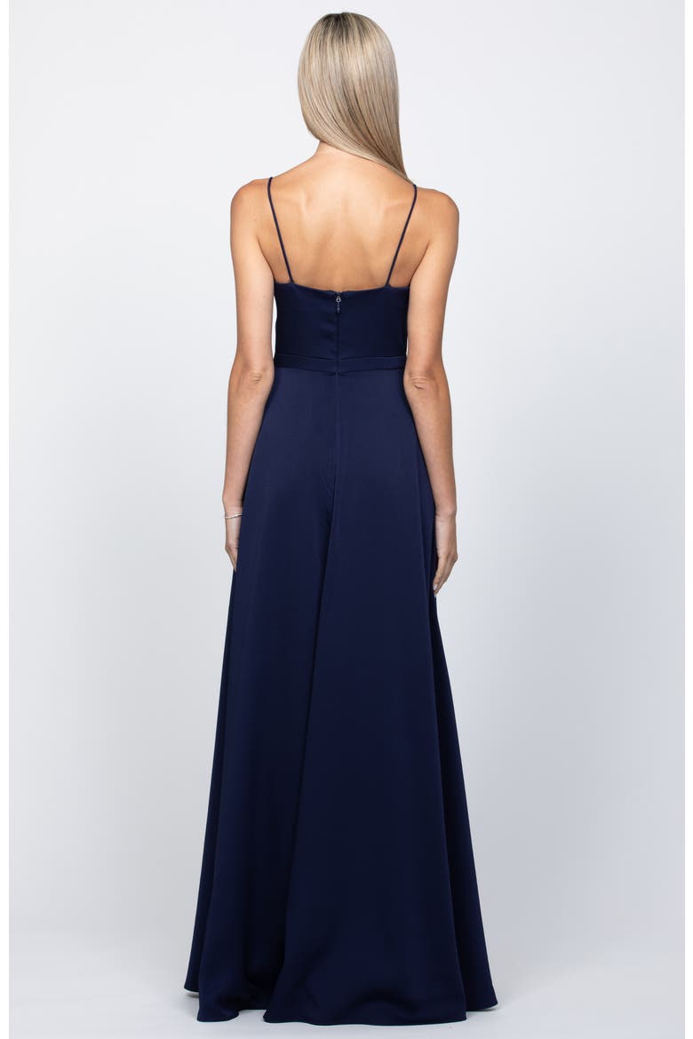 Diamond Cowl Wrap Gown, Alternate, color, NAVY