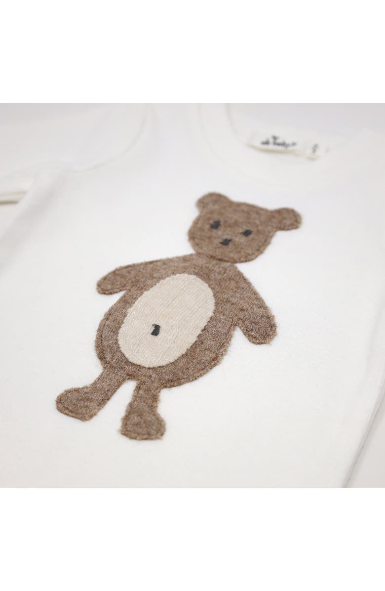 oh baby! Ragdoll Bear Long Sleeve Cream Tee Mixed Two Piece Set, Alternate, color, Mushroom Heather