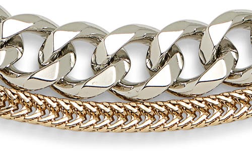 Demarson Bronx Double Chain Necklace In Gold/silver