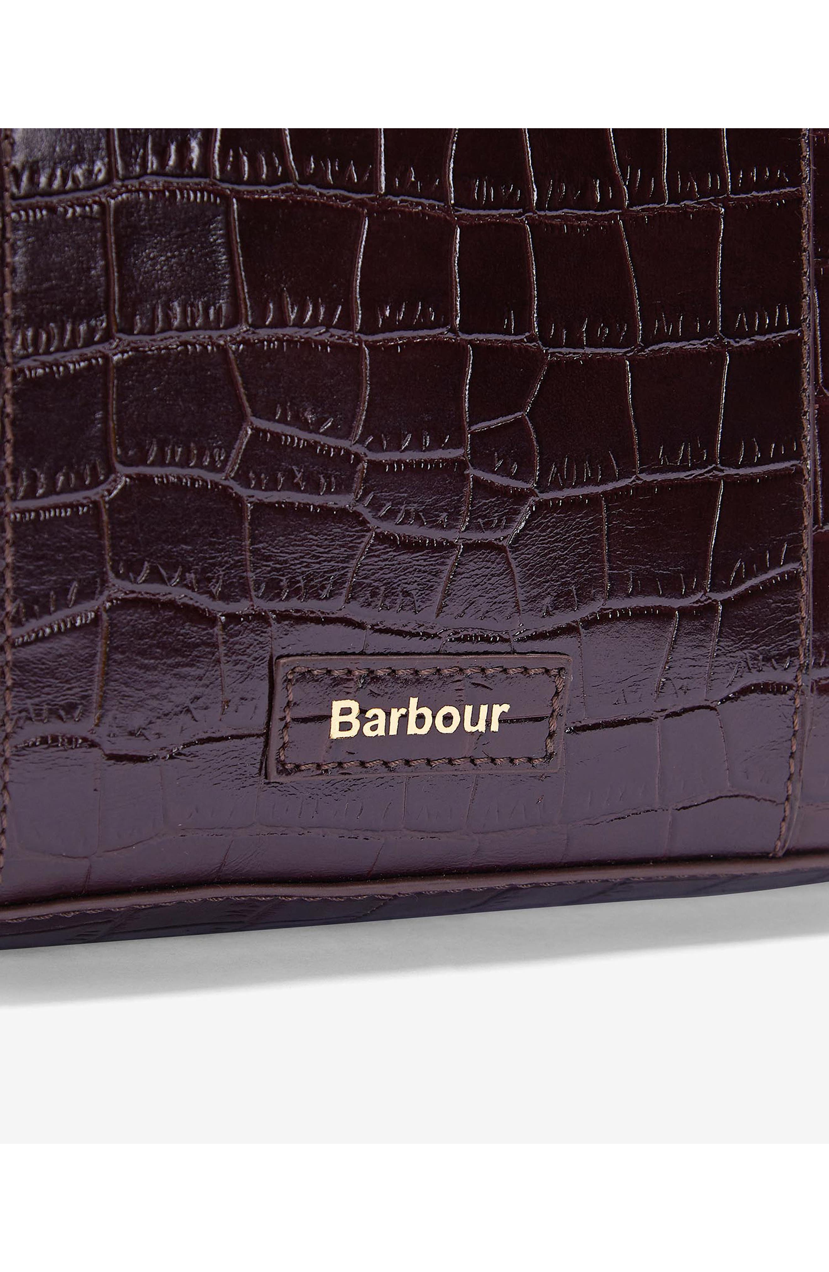 Barbour Eilein Croc Embossed Leather Tote, Alternate, color, 