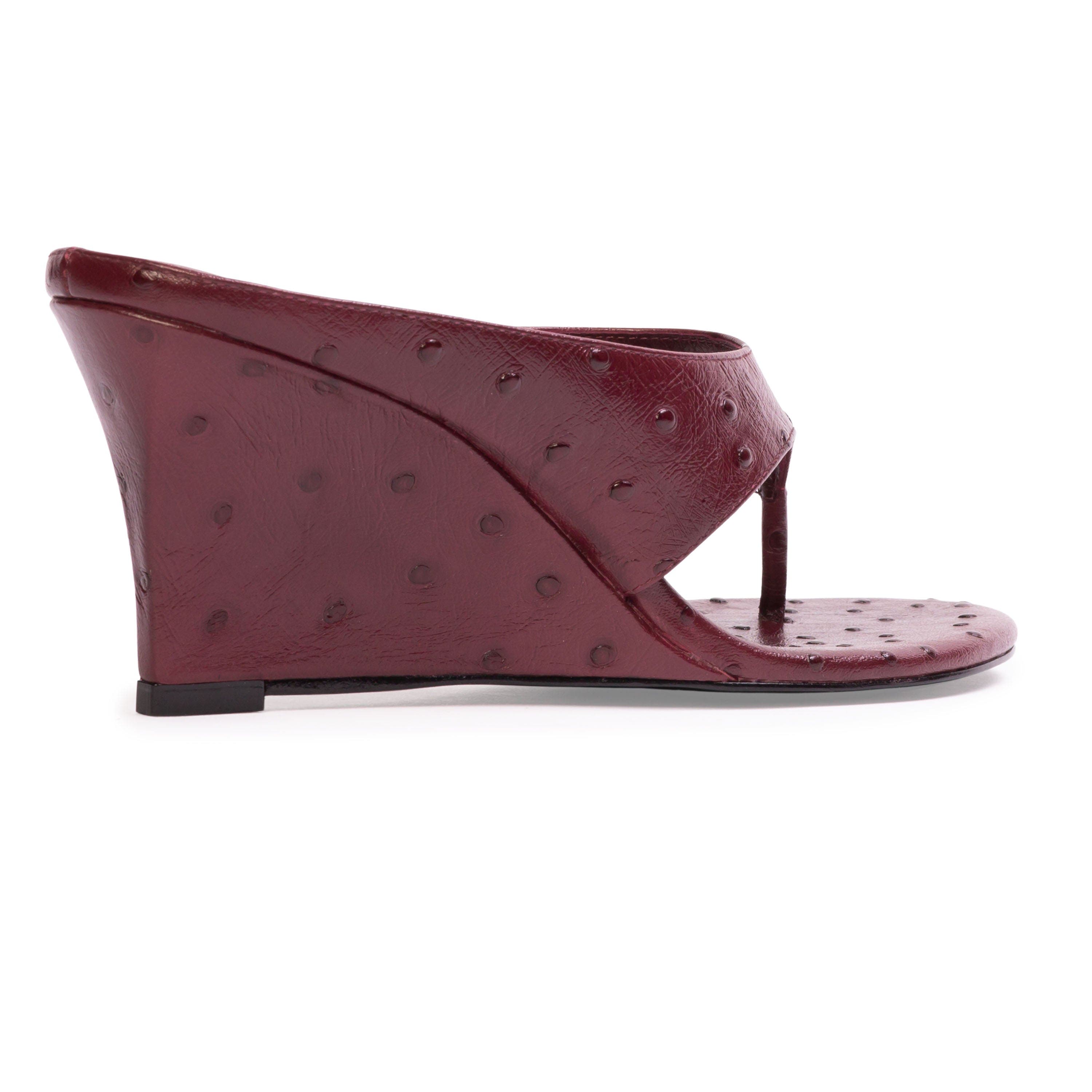 Mac 70 Wedge, Alternate, color, Ruby Ostrich Leather