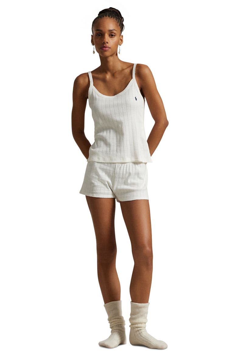 Pointelle Stripe Cotton Pajamas, Alternate, color, EGRET