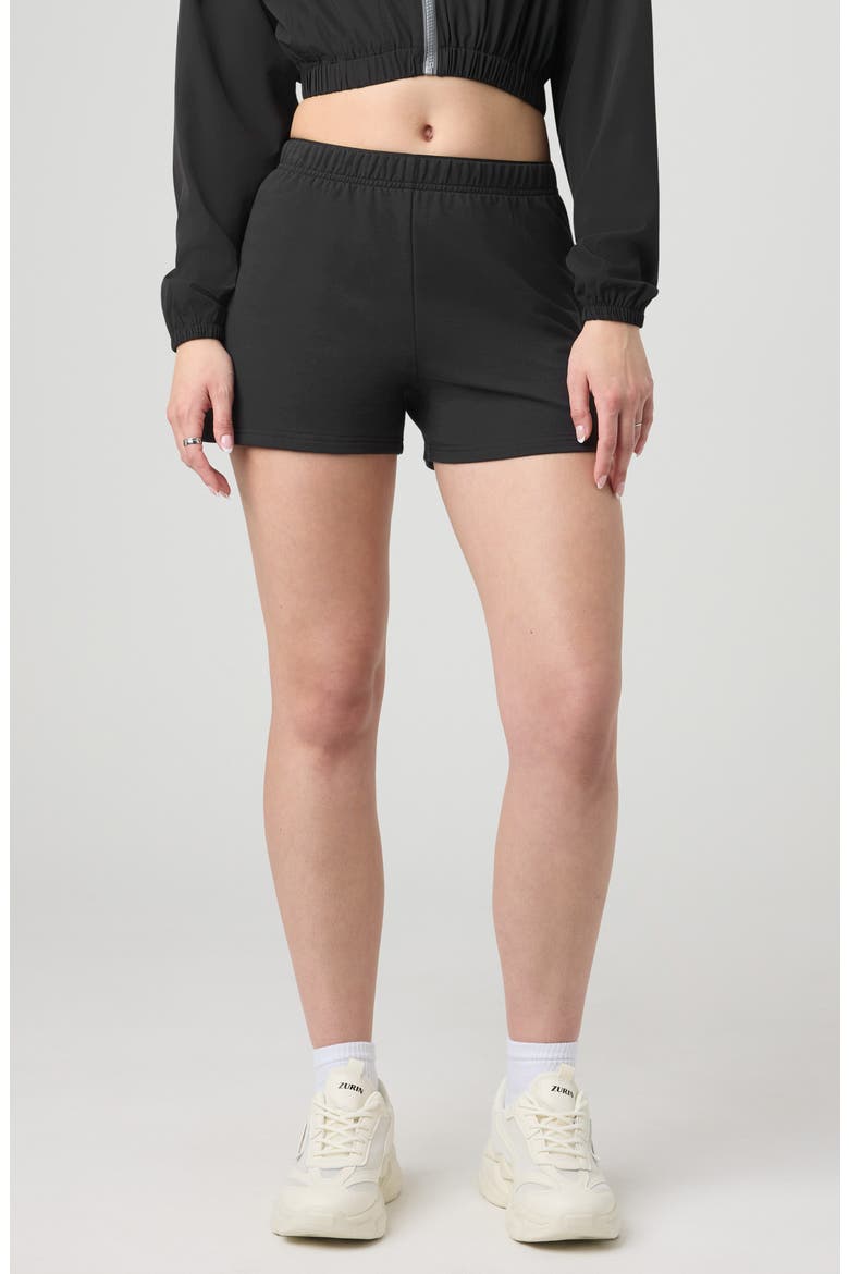 Relaxed French Terry Shorts, Main, color, BLACK