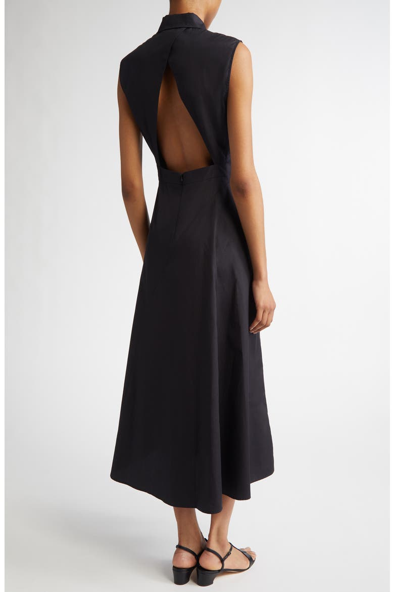 Keras Poplin Midi Shirtdress, Alternate, color, BLACK