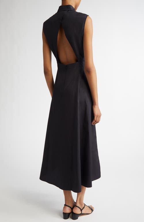 Max Mara Keras Poplin Midi Shirtdress In Black