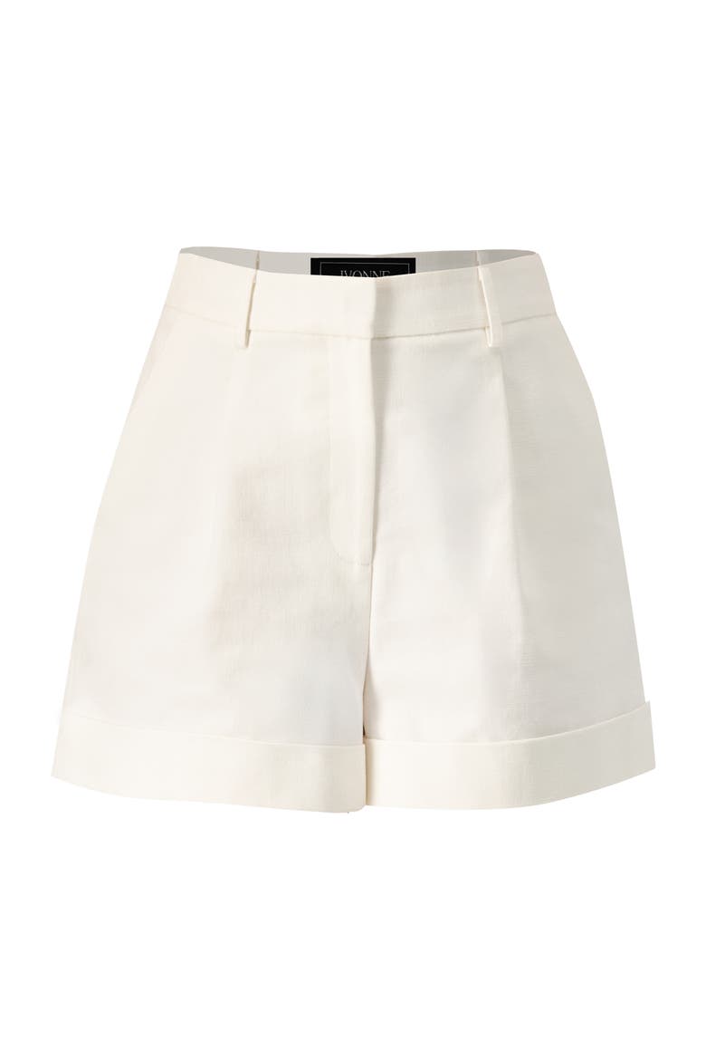 Tailored Cotton Single-Button Shorts, Alternate, color, Ivory