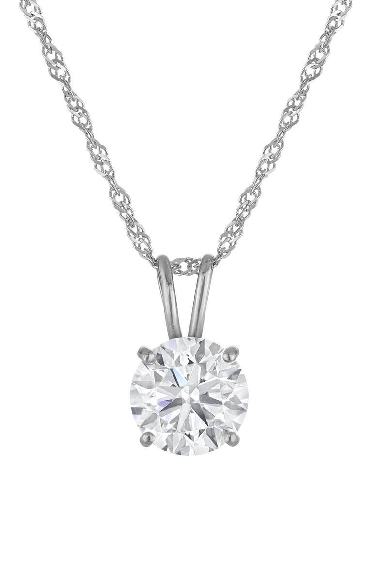 FZN 14K Gold Lab Grown Diamond Pendant Necklace, Main, color, White