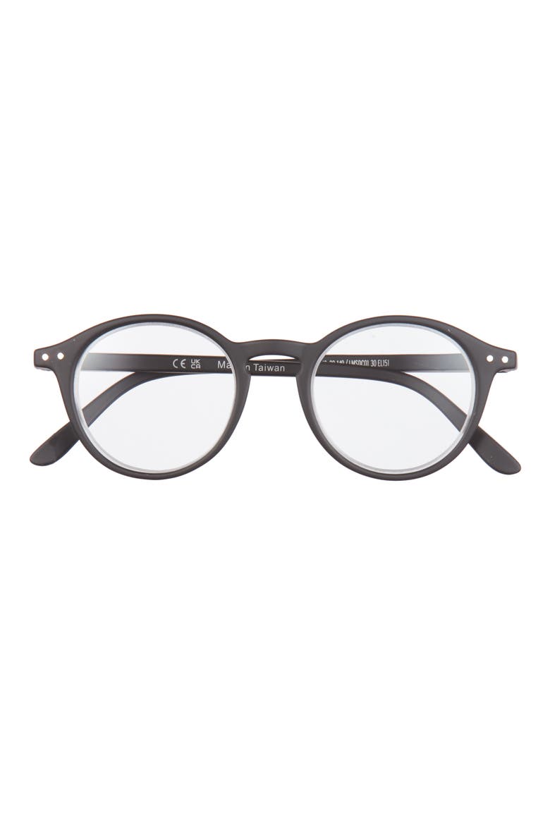 47mm Rectangular Reading Glasses, Main, color, BLACK