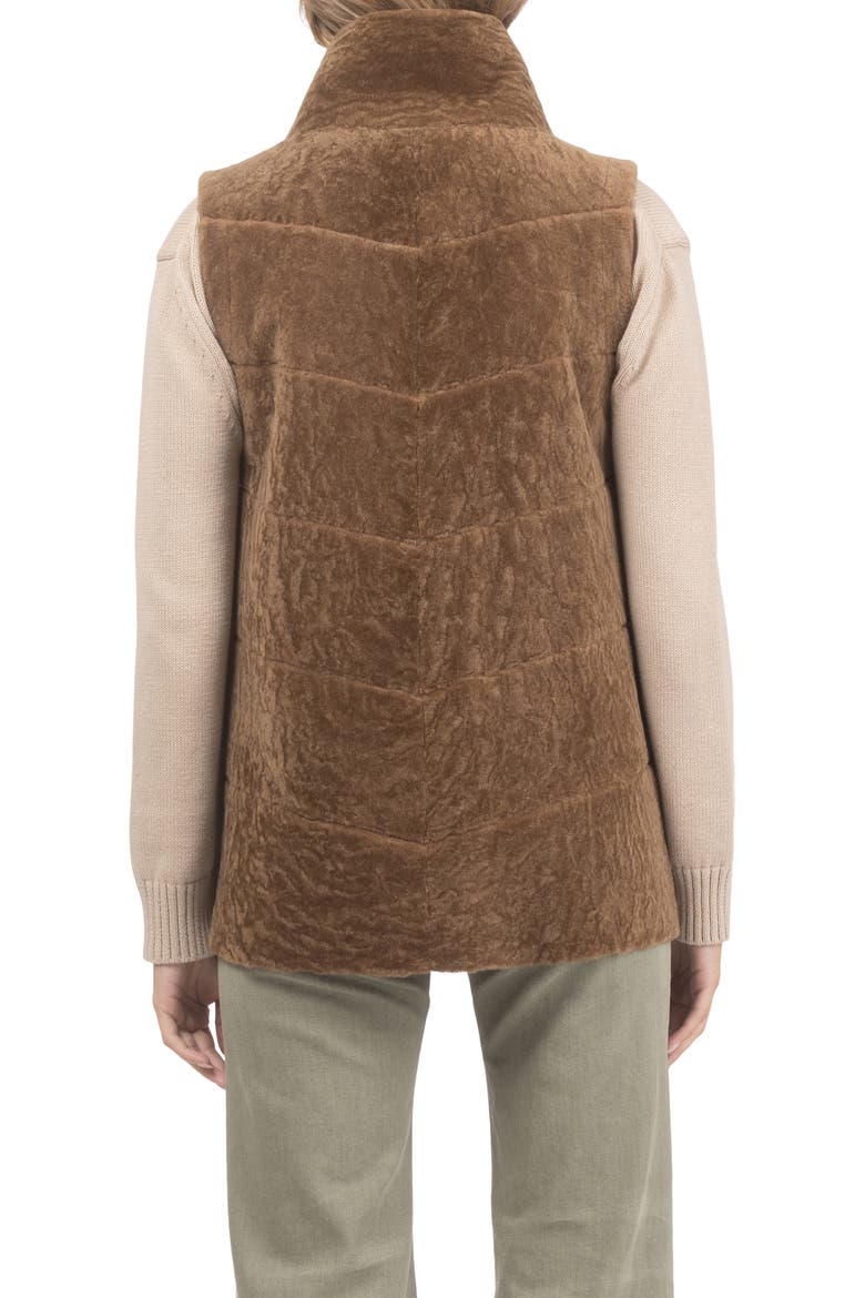 Reversible Genuine Shearling Vest, Alternate, color, CAMEL/CAMEL