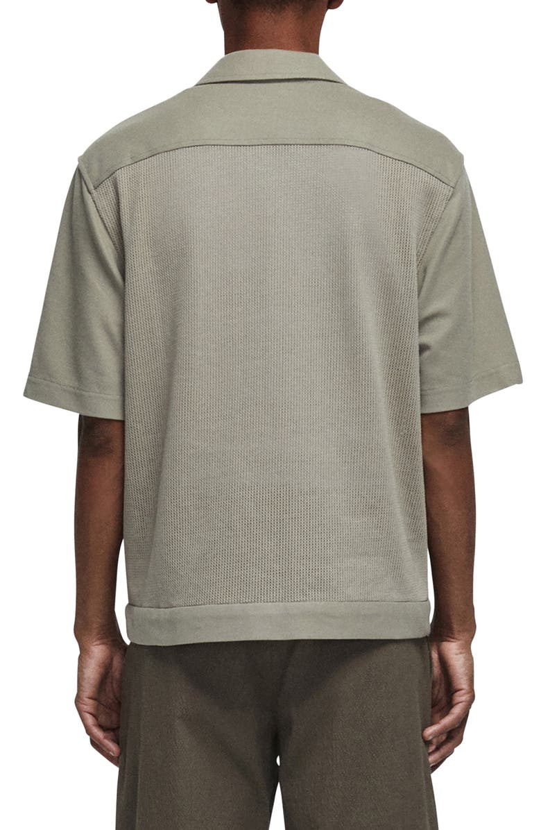 rag & bone Avery Short Sleeve Cotton Mesh Button-Up Shirt, Alternate, color, 