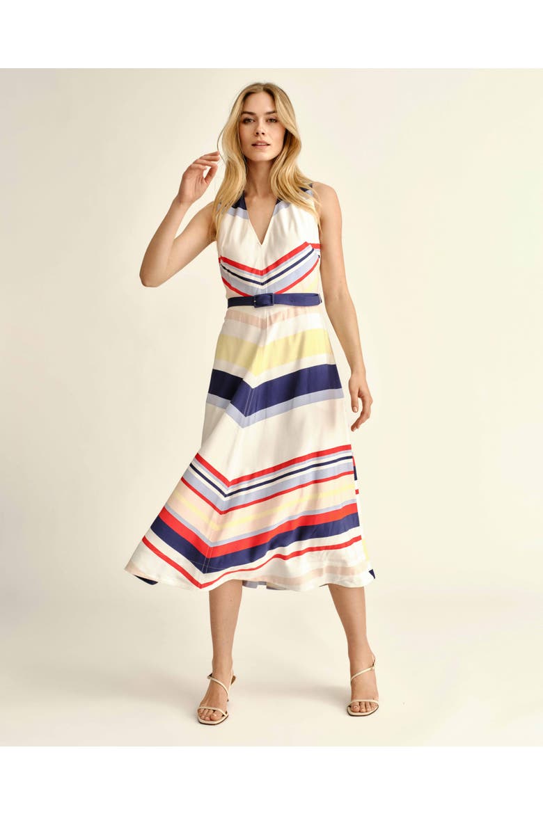 Monica Belted Midi Dress, Alternate, color, Nantucket Stripe