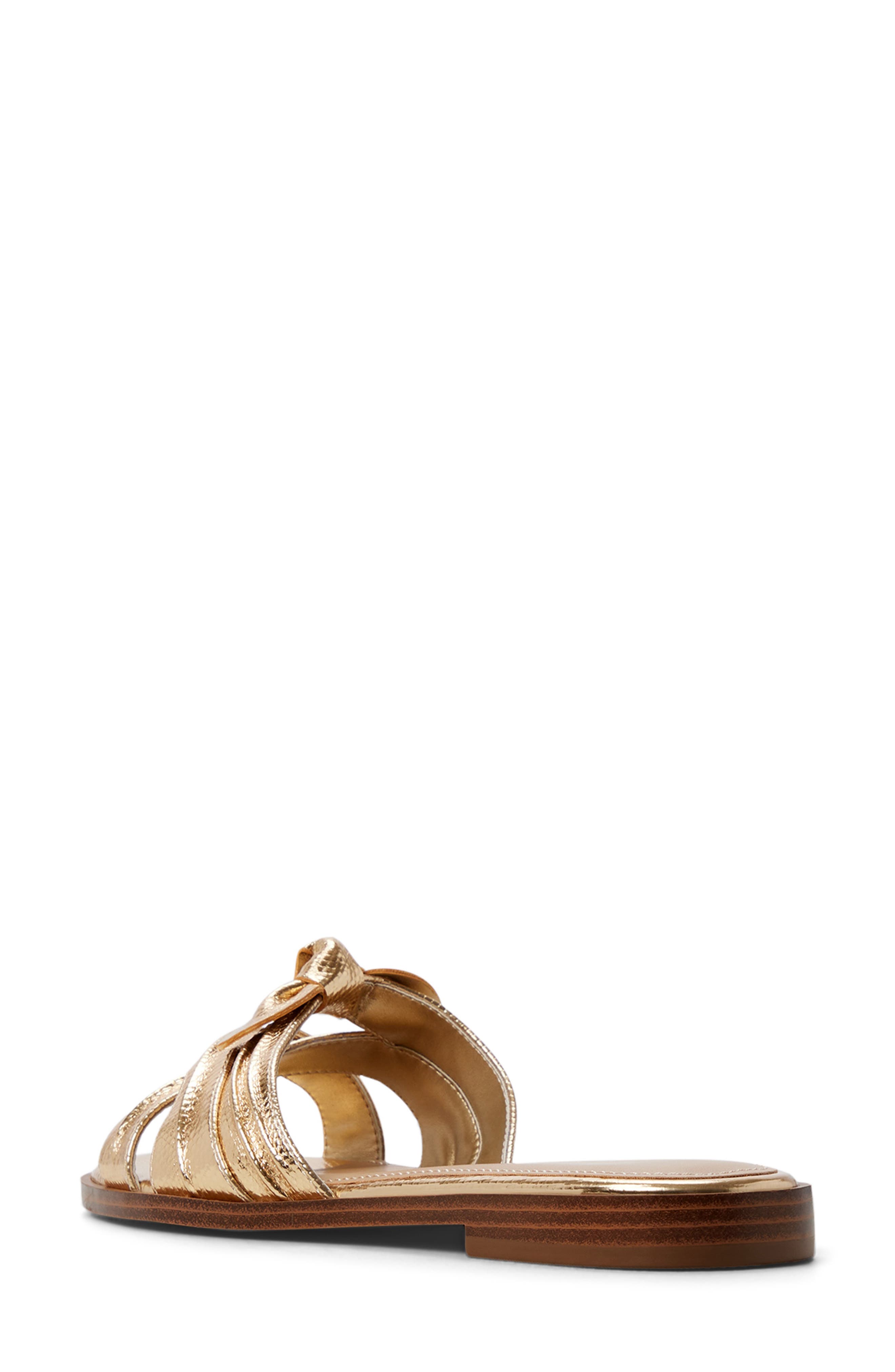 Sunbeam Knotted Slide Sandal, Alternate, color, GOLD