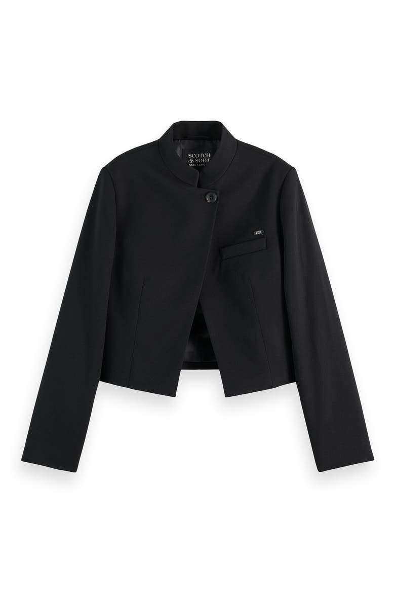 Tailored Crop Jacket, Alternate, color, EVENING BLACK