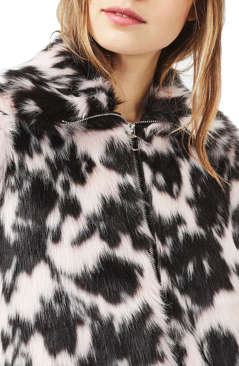Topshop Sweet Dreams Faux Fur Coat, Alternate, color, 