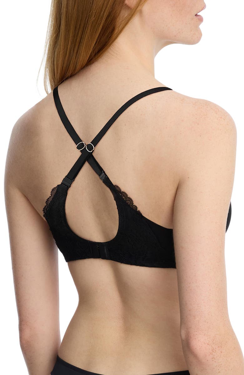 Skarlett Blue Minx Plunge Multi-way T-shirt Bra, Alternate, color, Black
