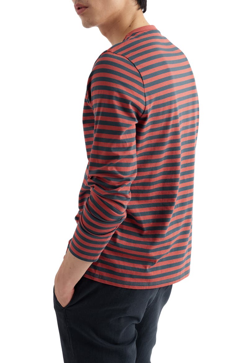 Sailor Stripe Long Sleeve Organic Cotton T-Shirt, Alternate, color, MINI CORNISH DUSTY COPPER