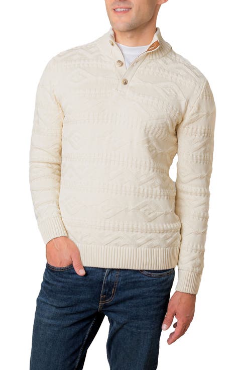 Organic Mock Neck Cable Sweater