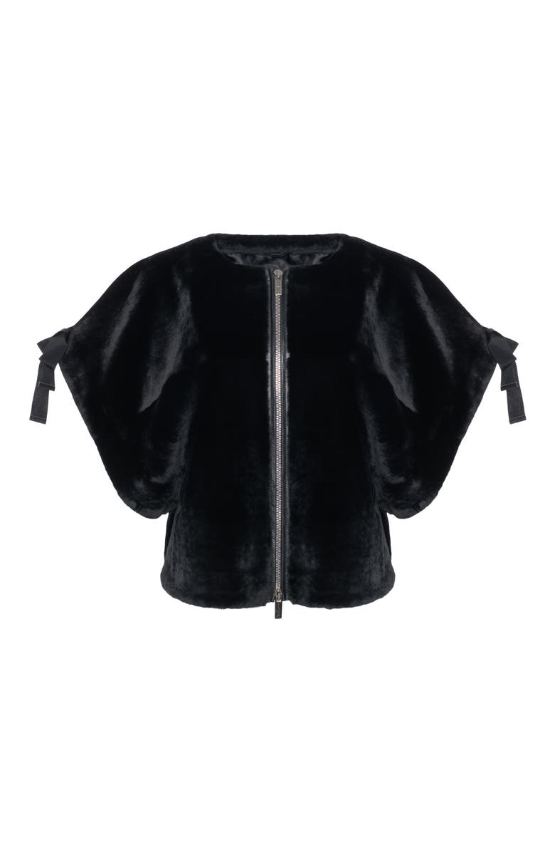 GORSKI Genuine Shearling Jacket, Short Sleeve, Alternate, color, Black