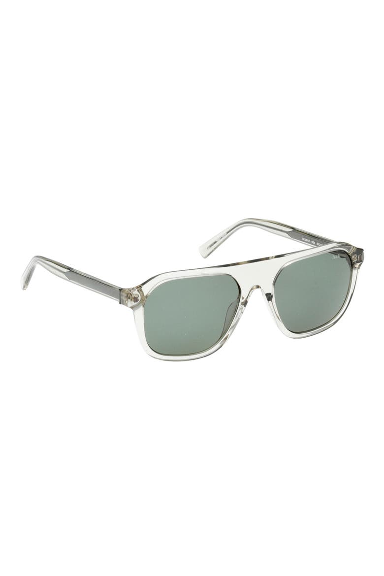 53mm Navigator Sunglasses, Alternate, color, SHINY LIGHT GREEN / GREEN