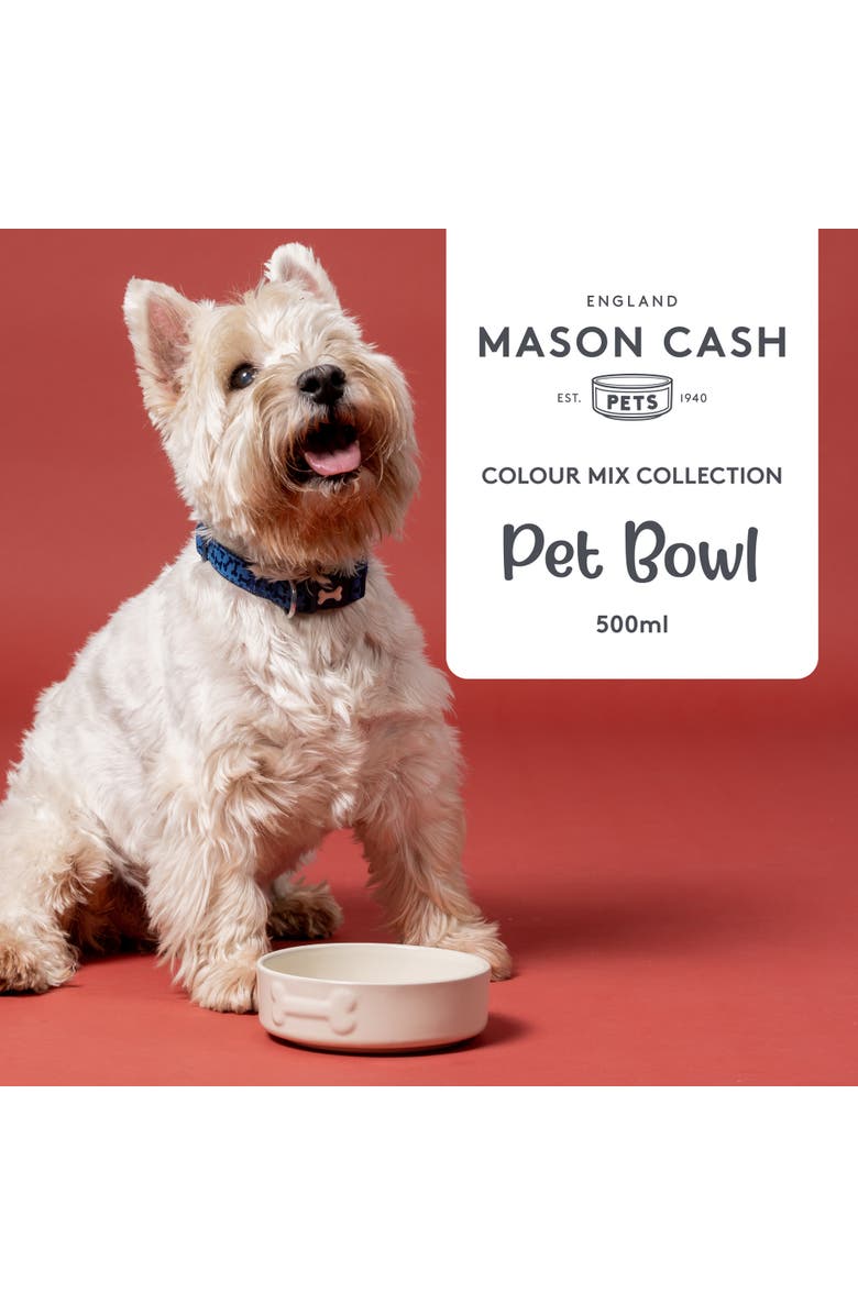 MASON CASH Embossed Bone 17oz Dog Food and Water Bowl, Alternate, color,