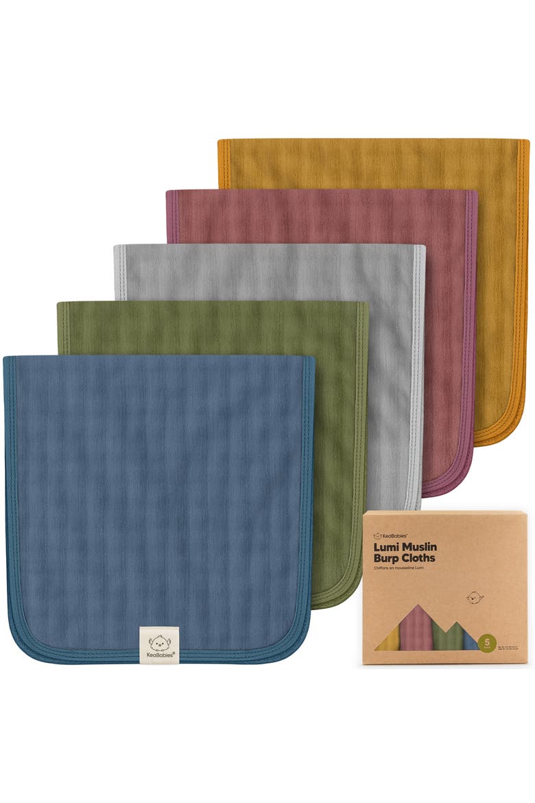 5-Pack Lumi Muslin Burp Cloths, Main, color, Corals