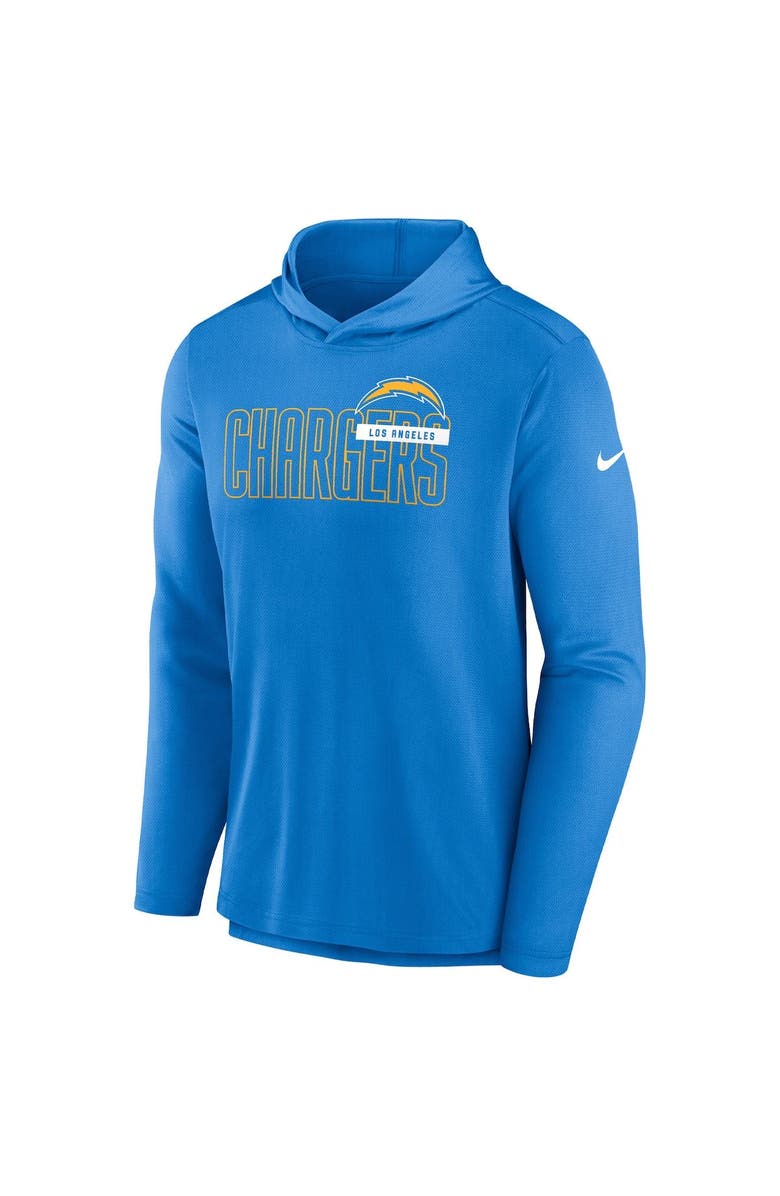 Nike Men's Nike Powder Blue Los Angeles Chargers Lightweight Performance Hooded Long Sleeve T-Shirt, Alternate, color,
