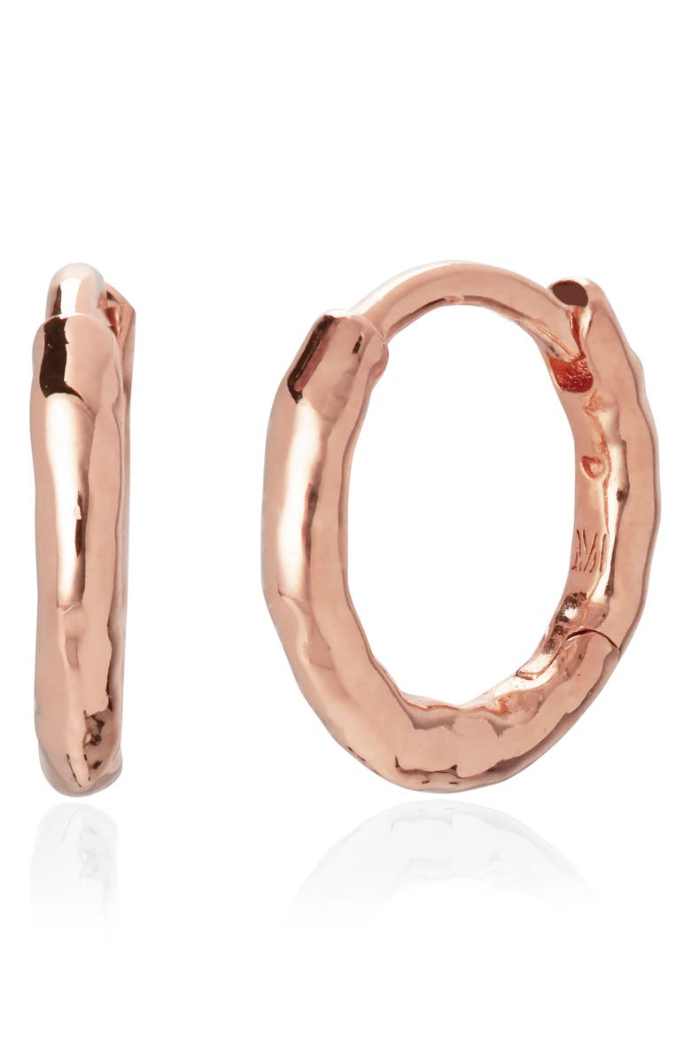 Monica Vinader Siren Mini Huggie Earrings, Main, color, 18K Rose Gold Vermeil