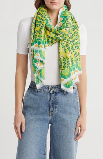 Area Stars Abstract Print Scarf In Green