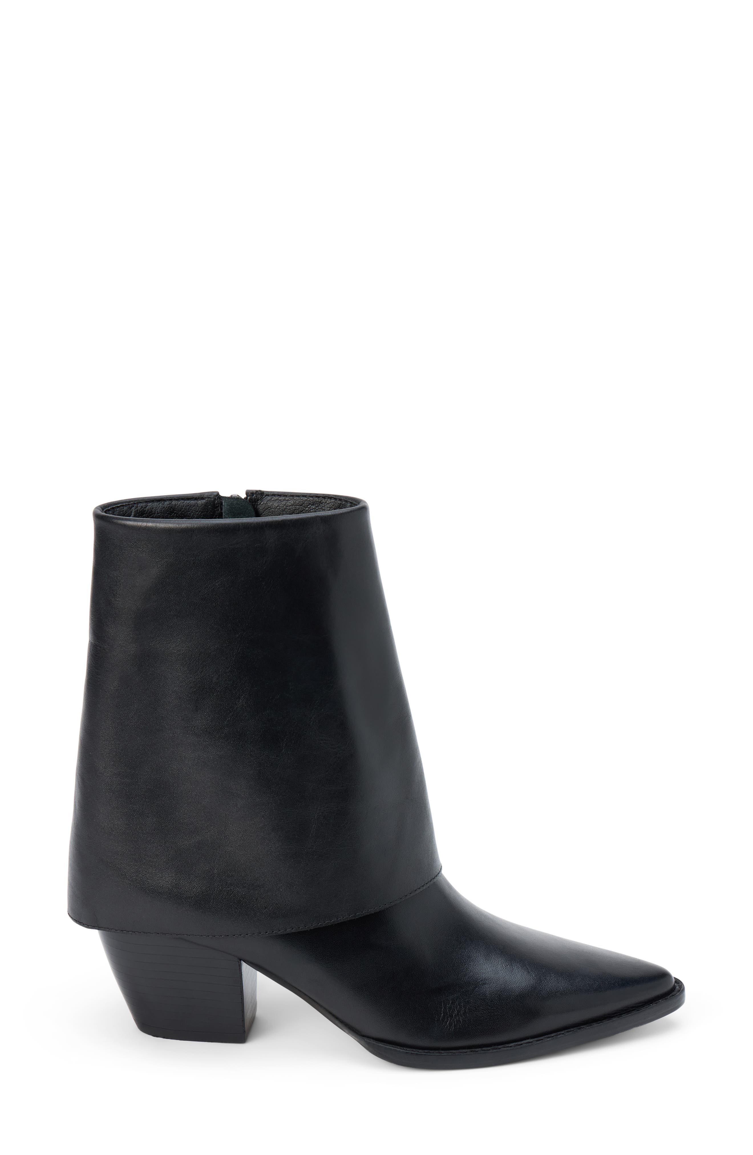 Matisse Ella Foldover Bootie, Alternate, color, Black Leather