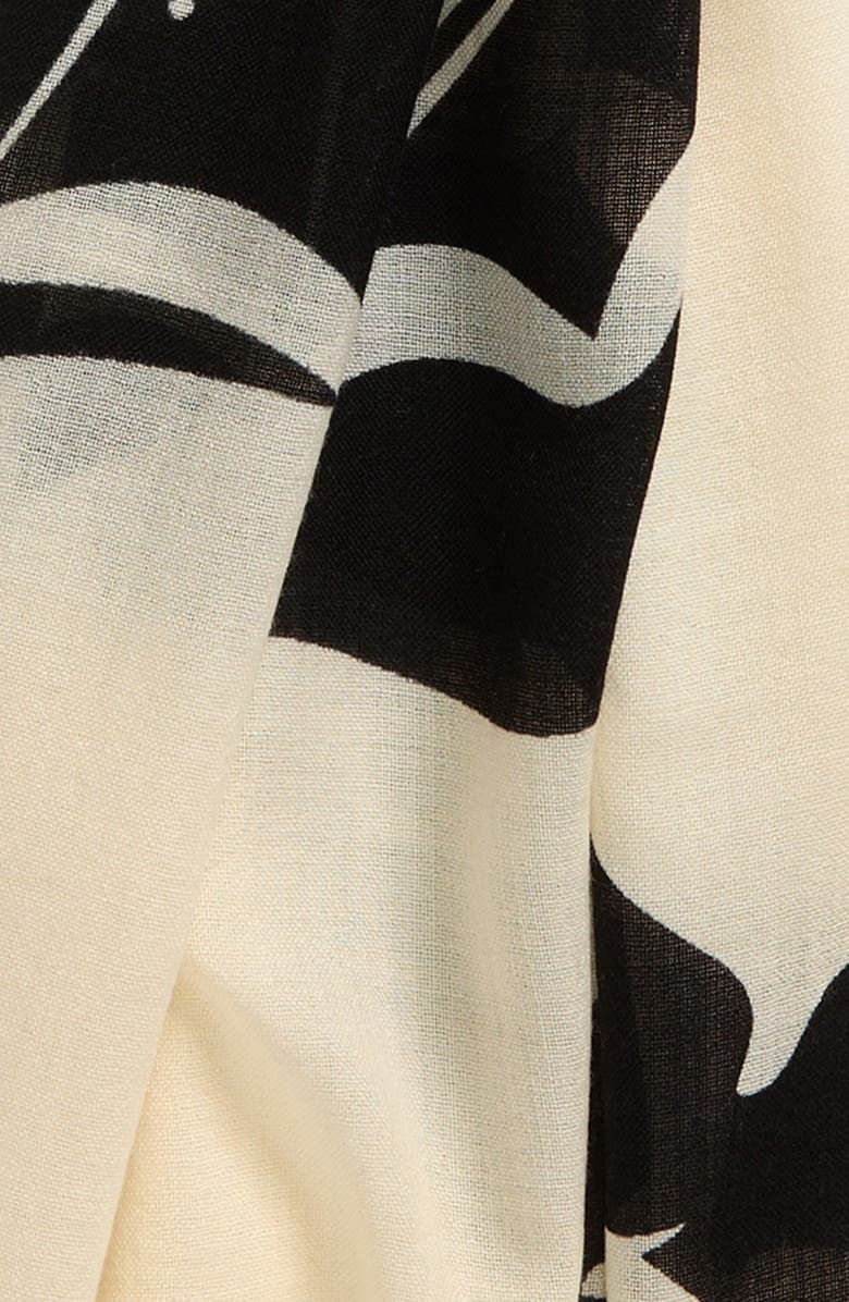 Burberry Equestrian Knight Wool Fringe Scarf, Alternate, color, Calico