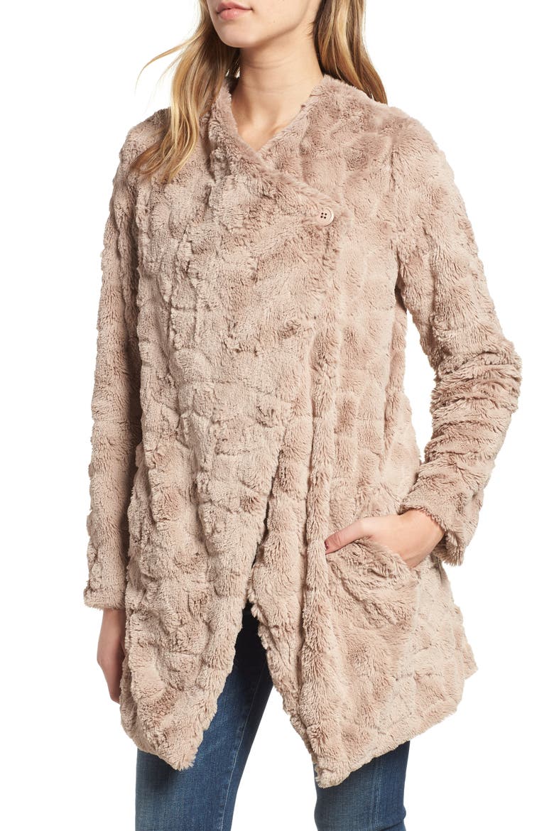 BB Dakota Tucker Wubby Faux Fur Coat, Alternate, color, TAN