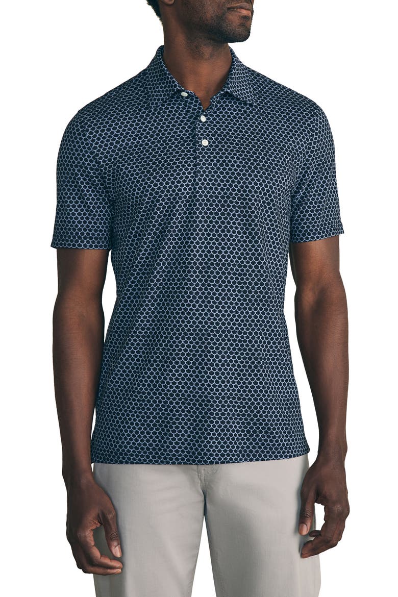 Movement Pima Cotton Blend Piqué Polo, Main, color, MIDNIGHT FISHSCALE