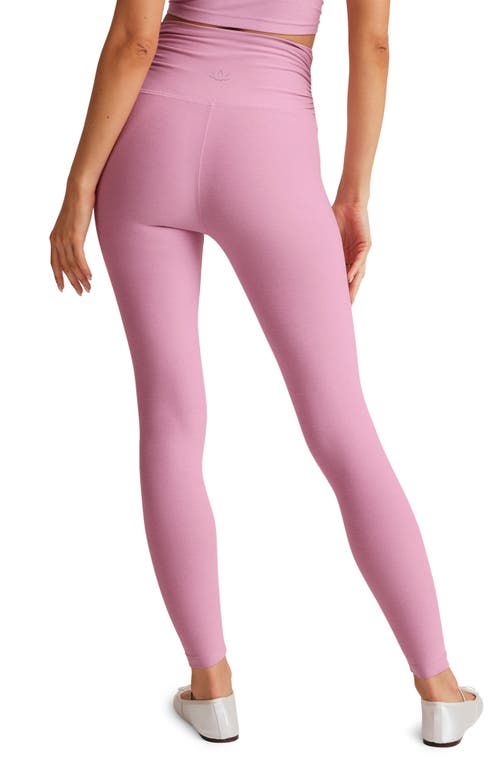 Beyond Yoga Space Dye Shirred Leggings In Pink
