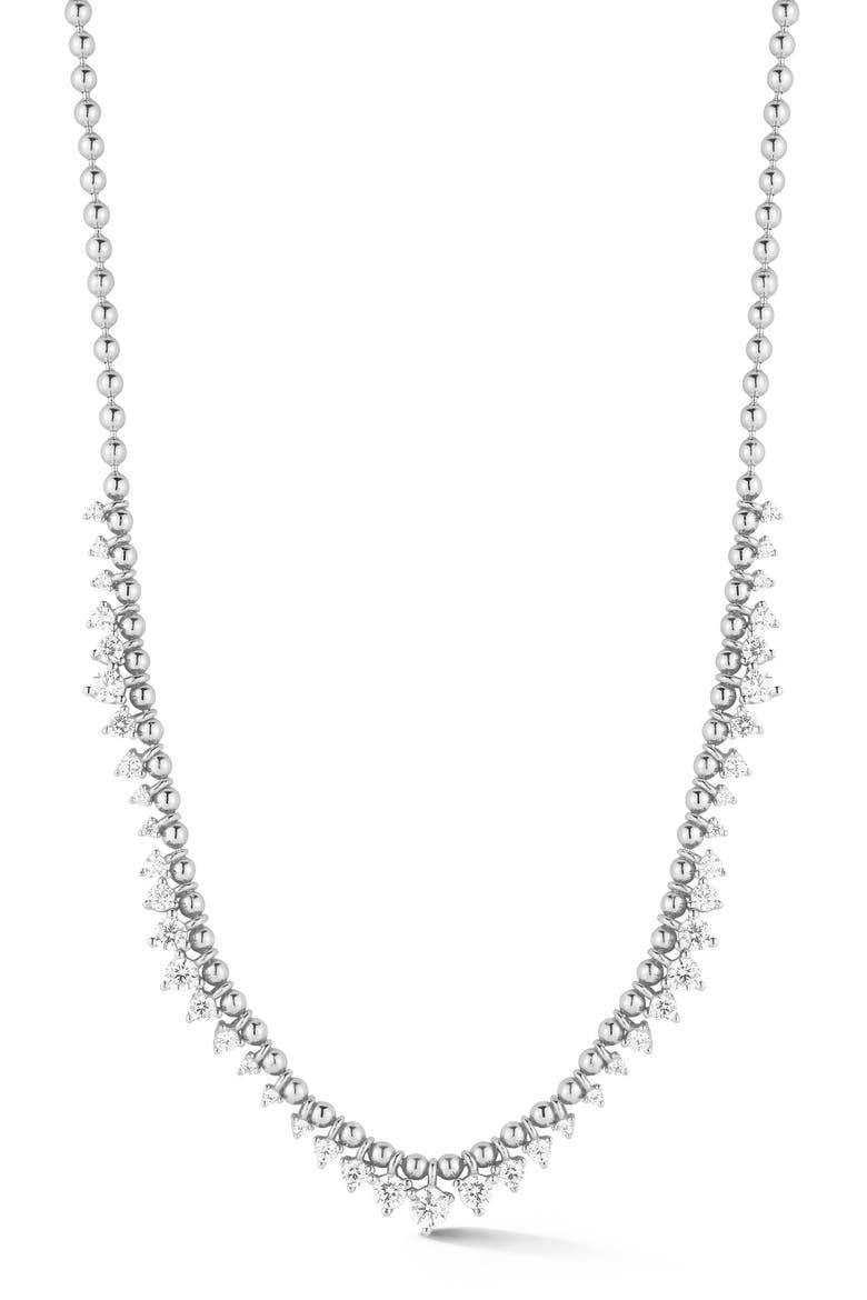 Cubic Zirconia Chain Necklace, Main, color, SILVER