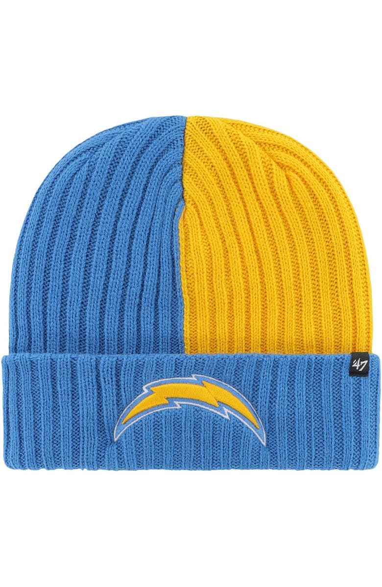'47 Men's '47 Powder Blue Los Angeles Chargers Fracture Cuffed Knit Hat, Main, color, 